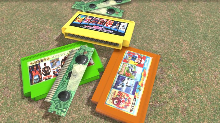 Retro Gaming Cartridge For Gaming Console 3D Model