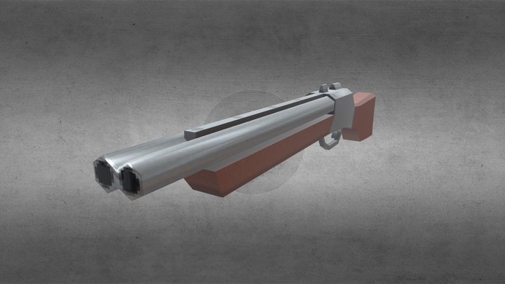 Blood Sawed-off Shotgun 3D Model