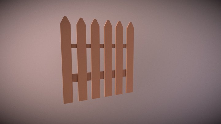 Wood Fence (Low Poly) 3D Model