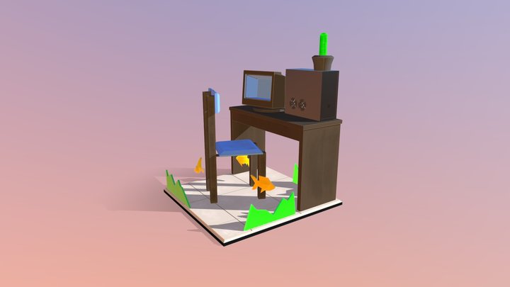 3D Fantasy Room Enviroment 3D Model