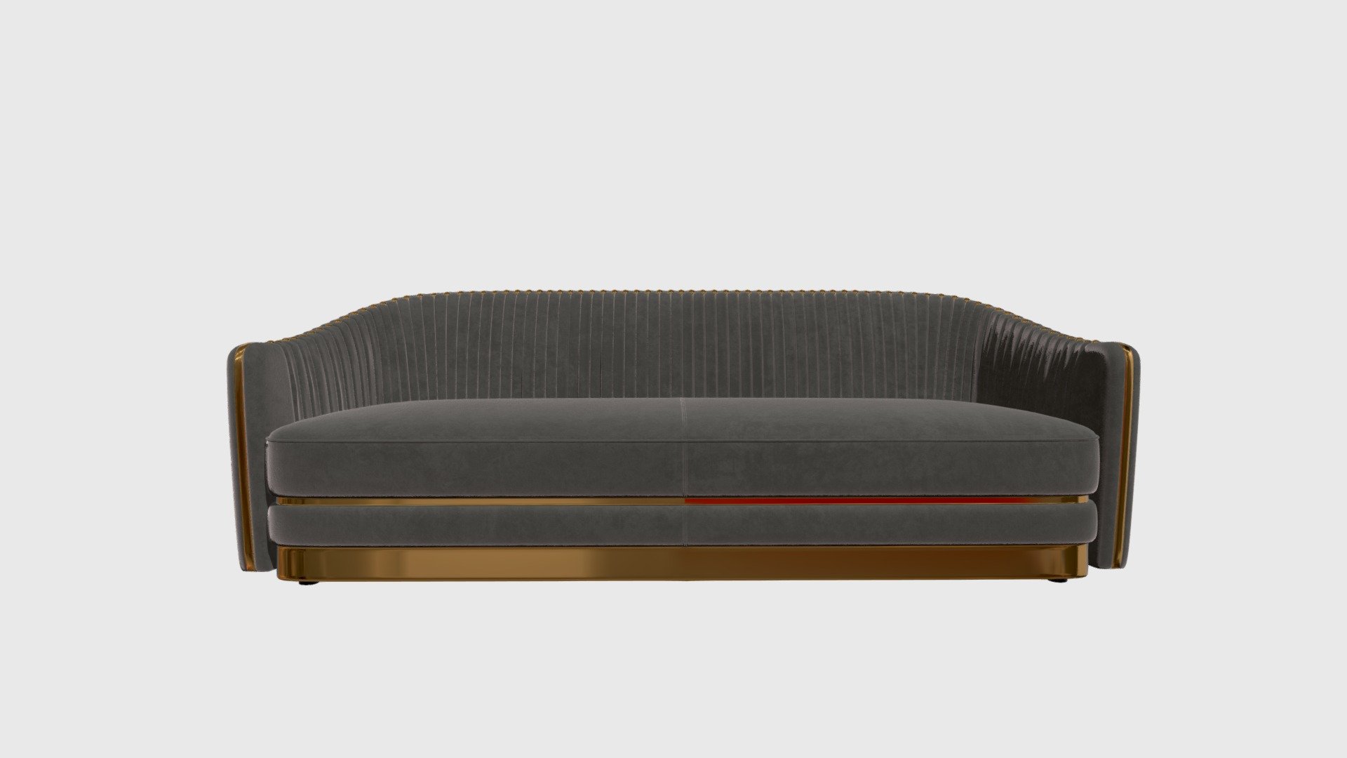 Clara Mushroom Velvet 3 Seater Sofa 3D model by Koalaliving