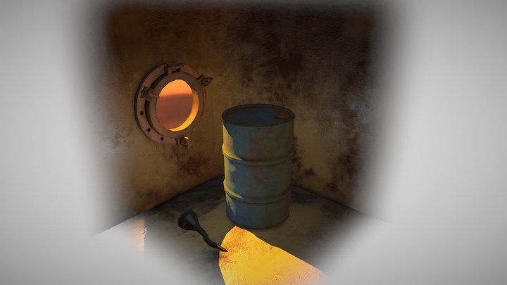 Small Realistic "Old Ship" Environment 3D Model