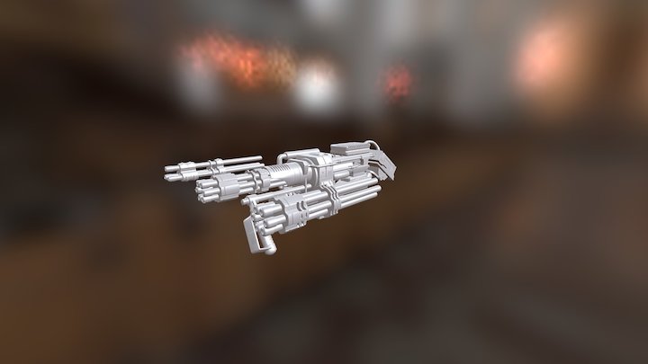 Shoulder Mounted Machine Gun 3D Model