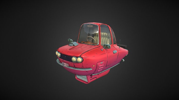 Retro Sci-fi Car 3D Model
