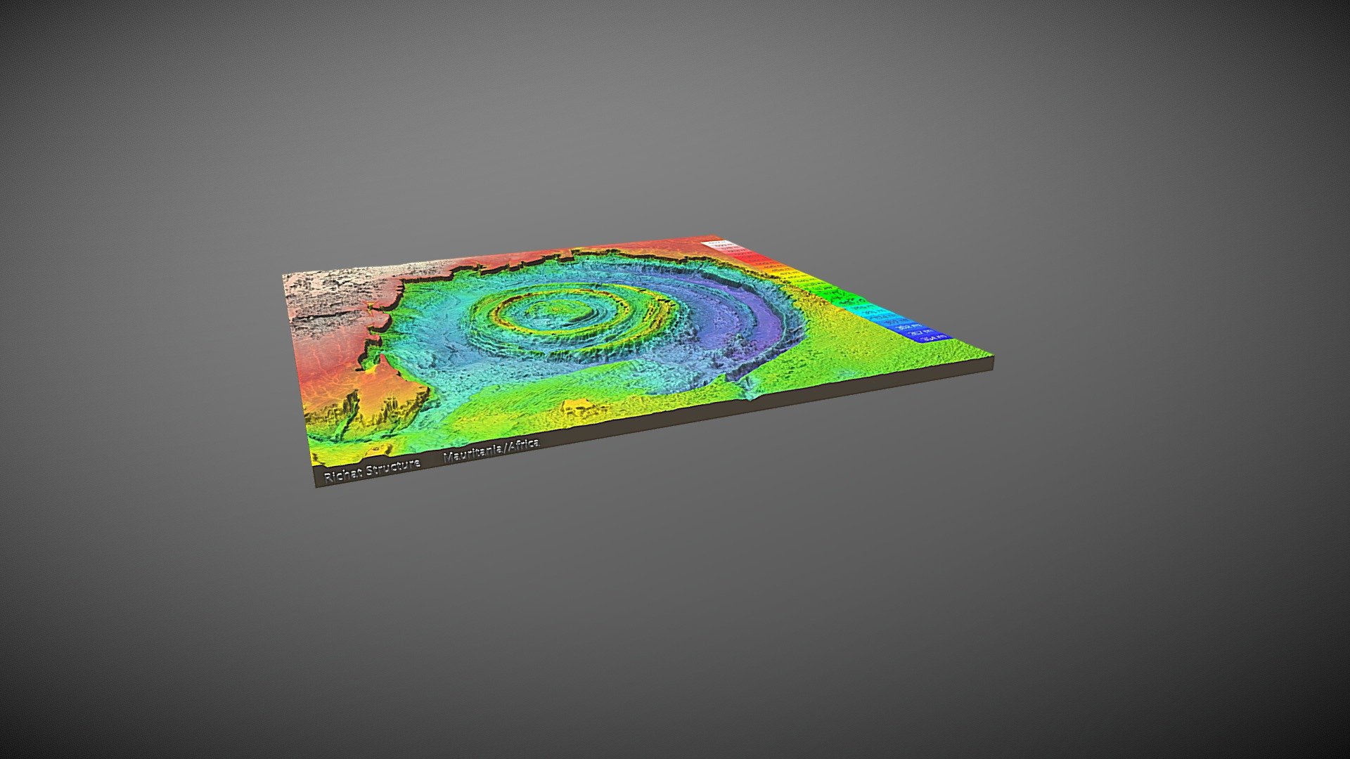 Richat Structure--colored According To Elevation - 3D Model By Soros90 ...