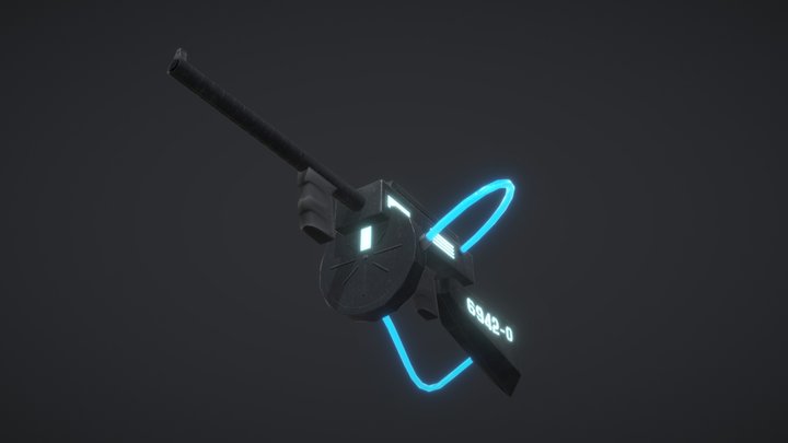 Sci-Fi Thompson Gun 3D Model