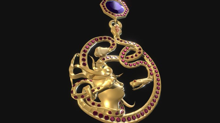 Gorgona Pendant Jewelry 3D Model