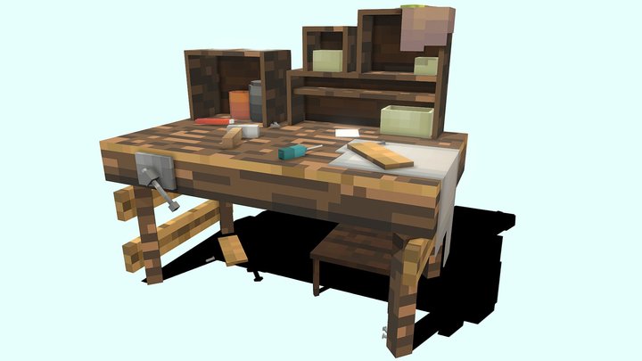 WorkBench Minecraft 3D FREE 3D Model