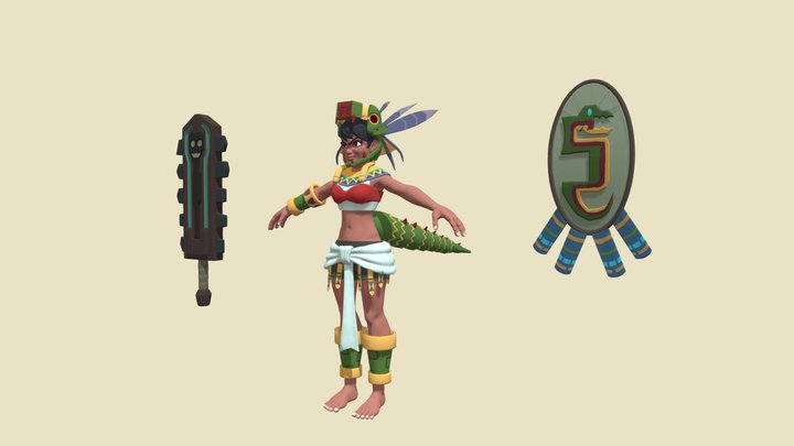 Aztec_Lady_Knight (design from Tomas_Praestholm) 3D Model
