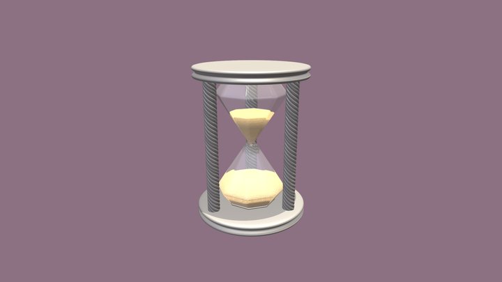 Animated Hourglass 3D Model