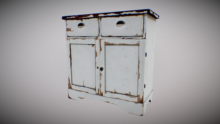 Painted Wooden Cabinet 01 – Free 3D Model STL