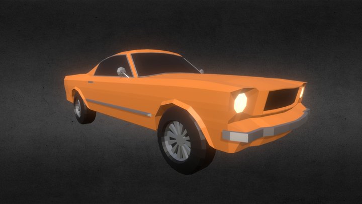 1965 Low poly Mustang Car Model 3D Model