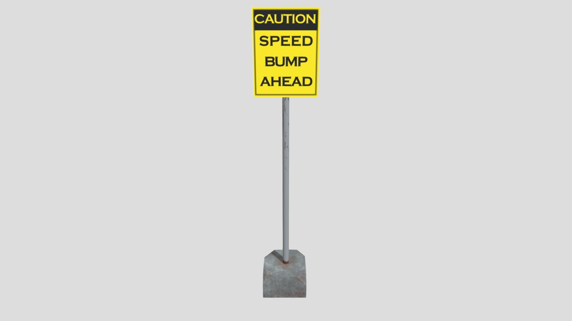 Rusted Speed Bump Ahead Sign