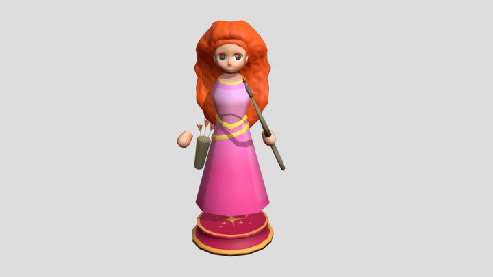 Princess Themed Chess Set - Bishop 3D Model