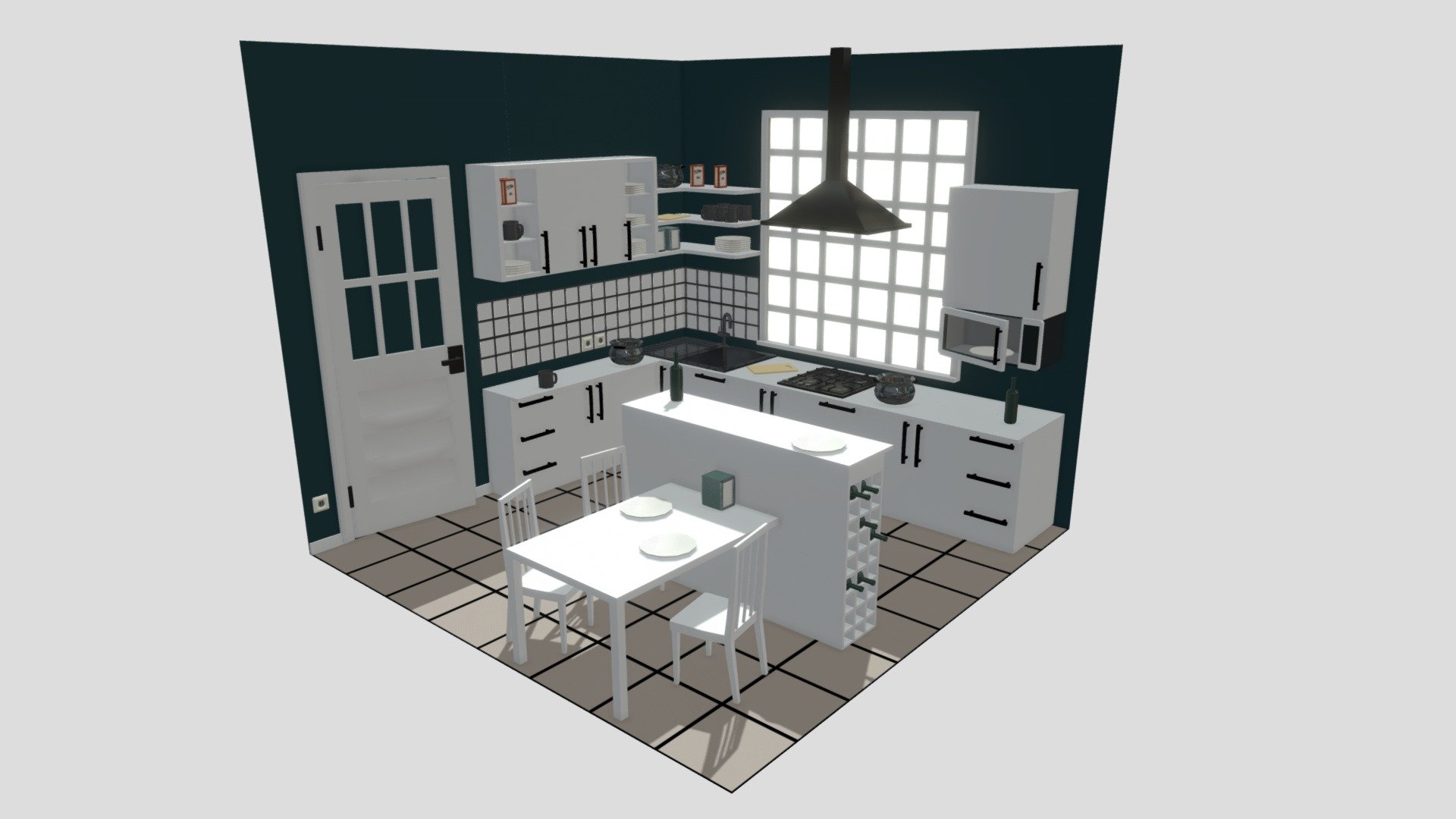 Isometric Kitchen - 3D model by Hongler (@TheHongler) [8af0f43] - Sketchfab