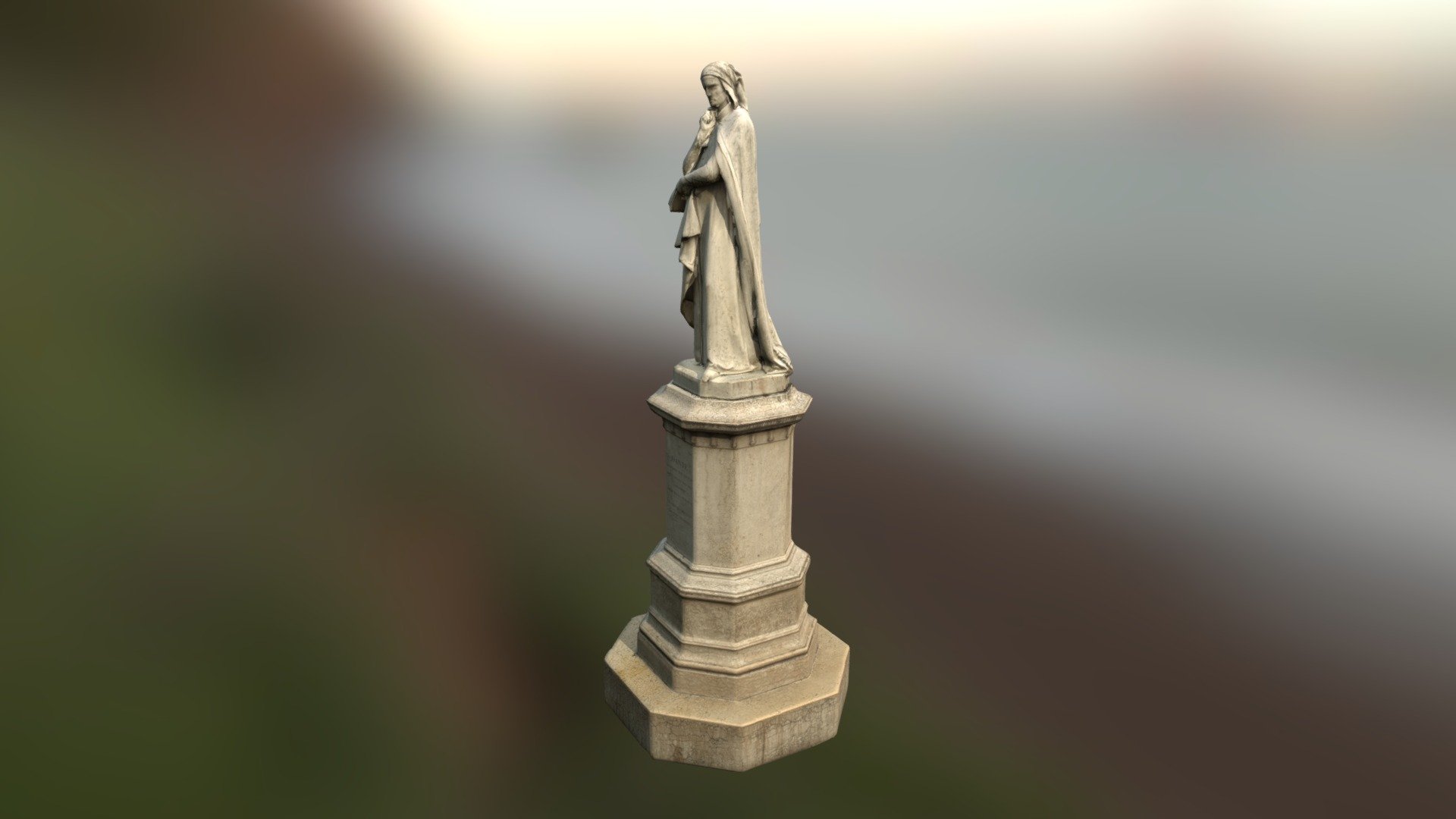 Dante Alighieri at Piazza dei Signori 3D model by