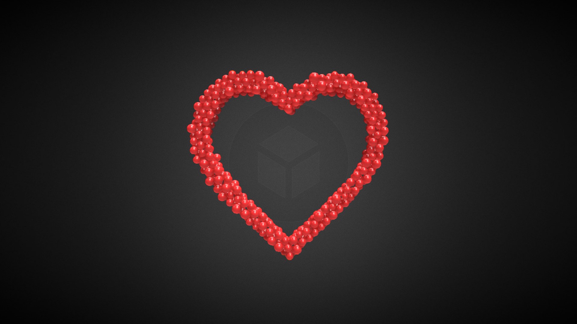 Outline Heart shape - animation from spheres