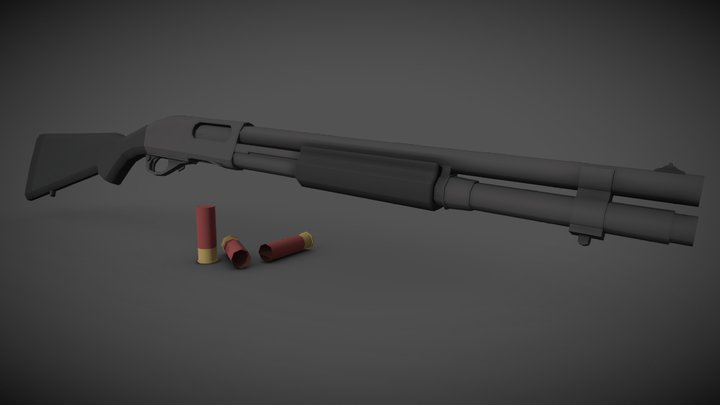 [Low Poly] Remington 870 Police Magnum Shotgun 3D Model