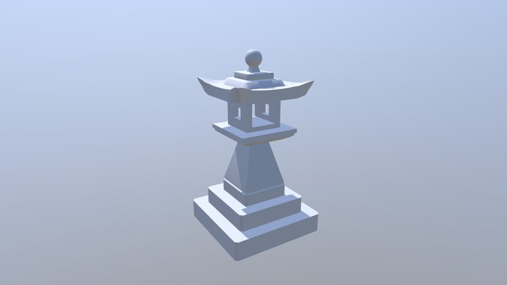 Short Japanese Lamp 3D Model
