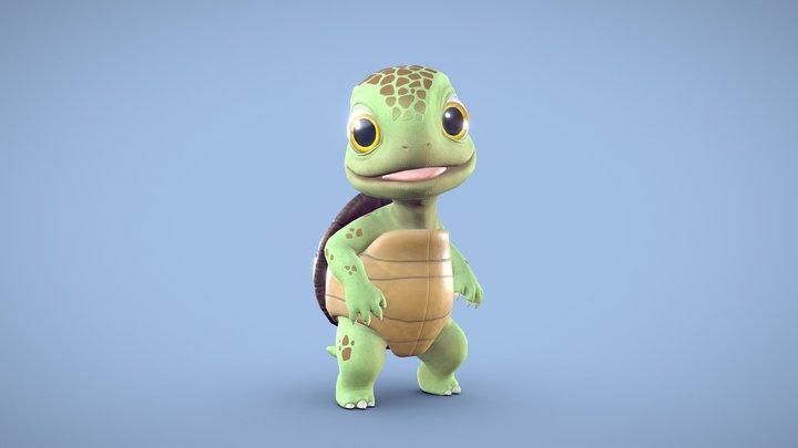 Cute little turtle 3D Model