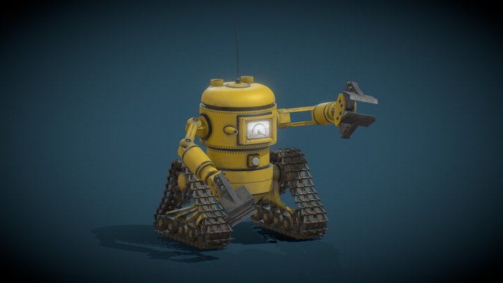 Assistant robot in dieselpunk style (OPTIMISED) 3D Model