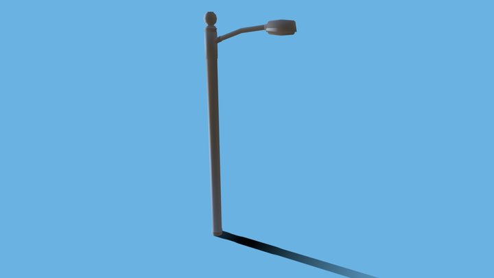 Low Poly Light Pole 3D Model