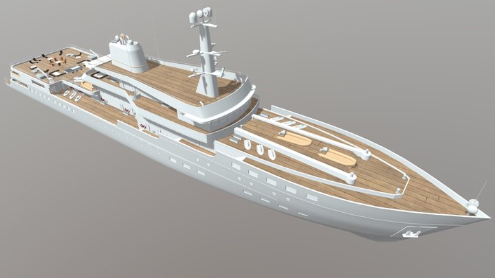 Large Modern Cruiseship Low-poly 3D model 3D Model