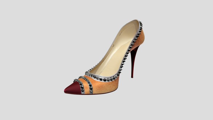 Pointy Heels With Studs 3D Model