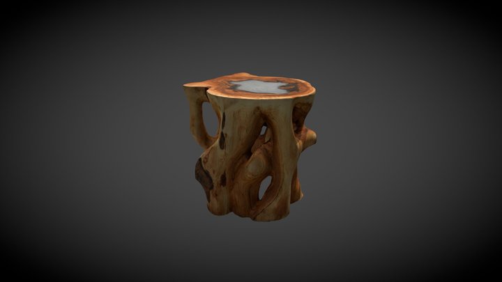 Unique Log Coffee Table 3D Model