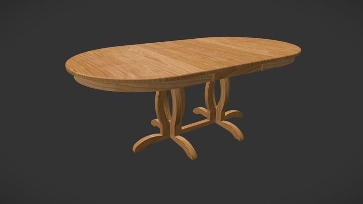 Athens Double Pedestal Extension Dining Table 3D Model