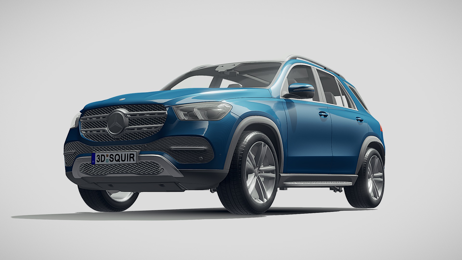 3D model Mercedes Benz GLE 2020 - This is a 3D model of the Mercedes Benz GLE 2020. The 3D model is about a blue car with a white background.