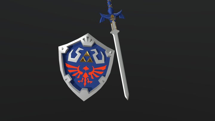 Master Sword And Hylian Shield 3D Model