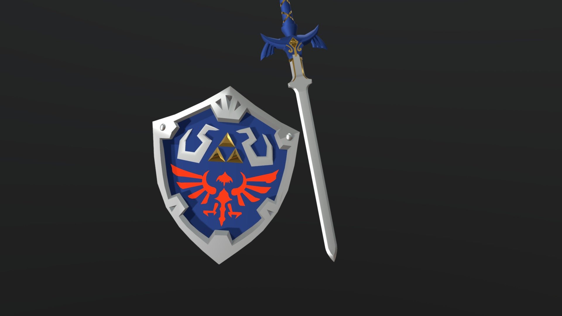 Master Sword And Hylian Shield - Download Free 3D model by Haxis ...