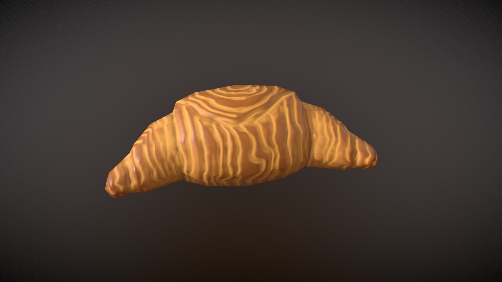 Free low poly stylized croissant