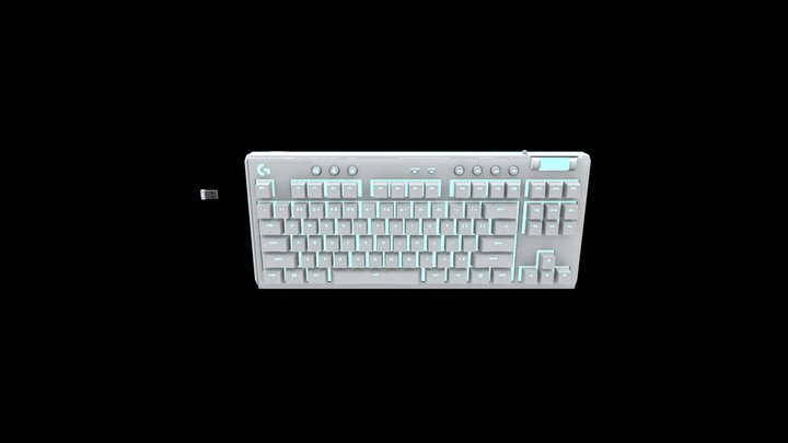 Teclado Gaming Logitech G715 Blanco 3D Model