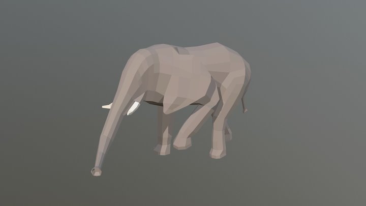 Elephant LowPoly 3D Model