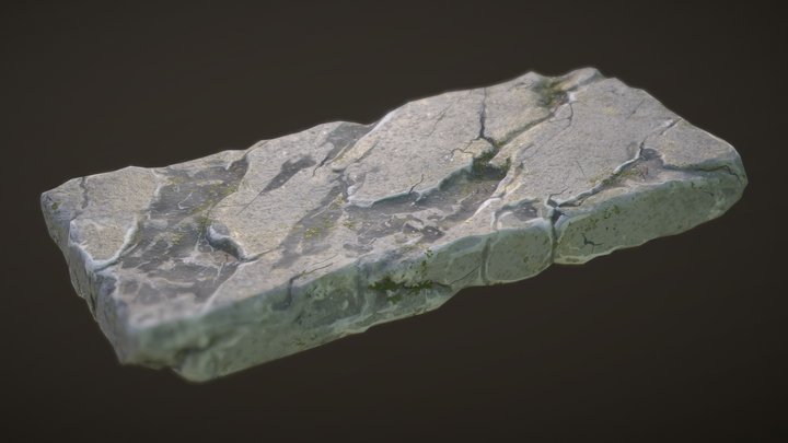 Stone Slab with PBR Material 3D Model