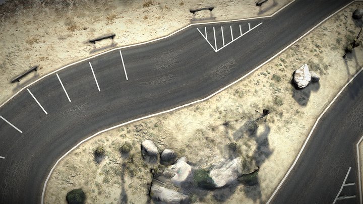 Desert road segment scan 3D Model