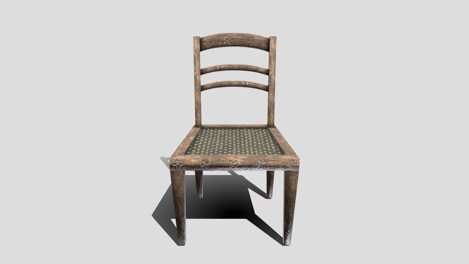 3D model Medieval Chair - This is a 3D model of the Medieval Chair. The 3D model is about a chair with a cushion.