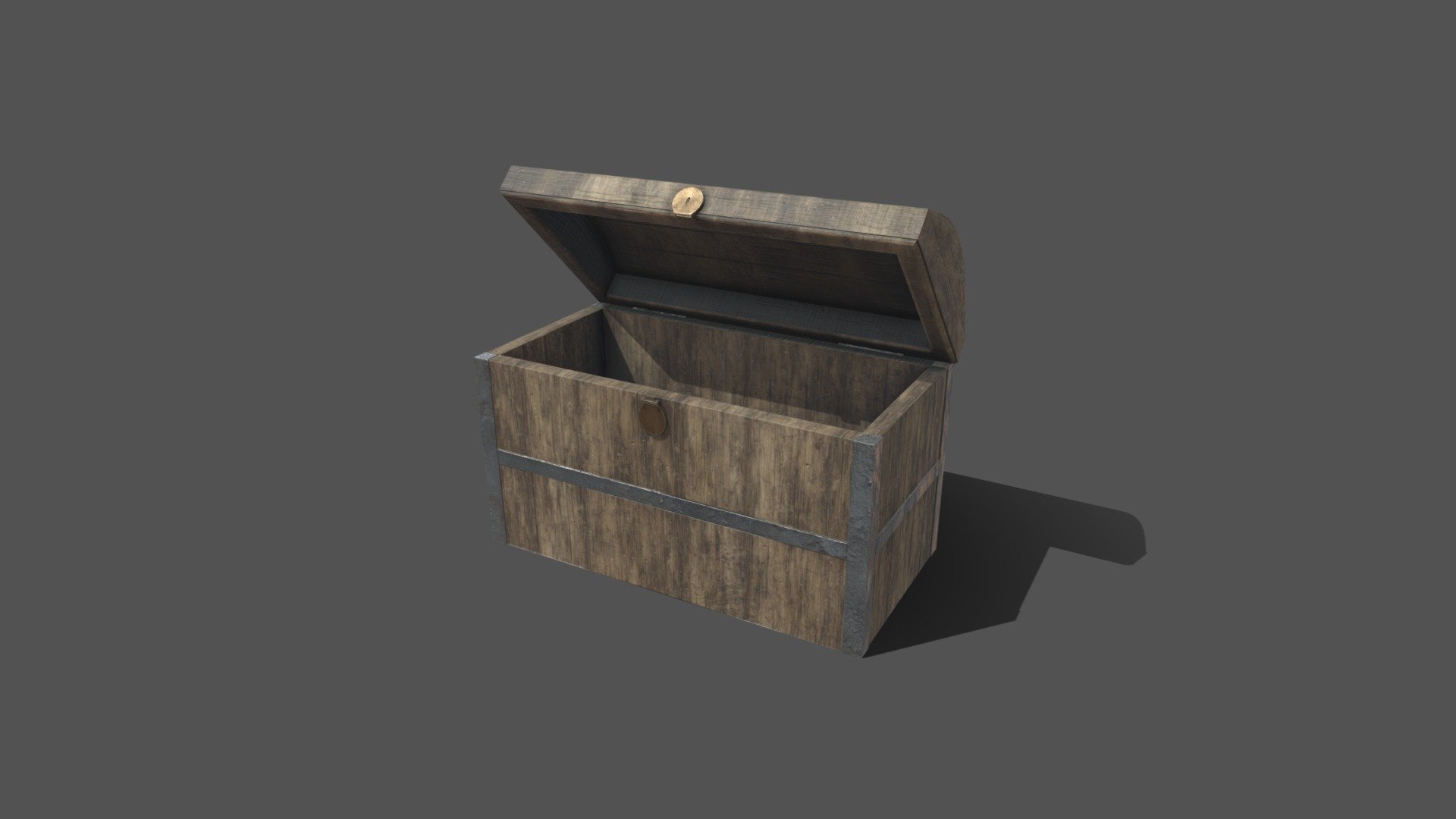 Wooden Chest with Lock and Functioning Lid Buy Royalty Free 3D model