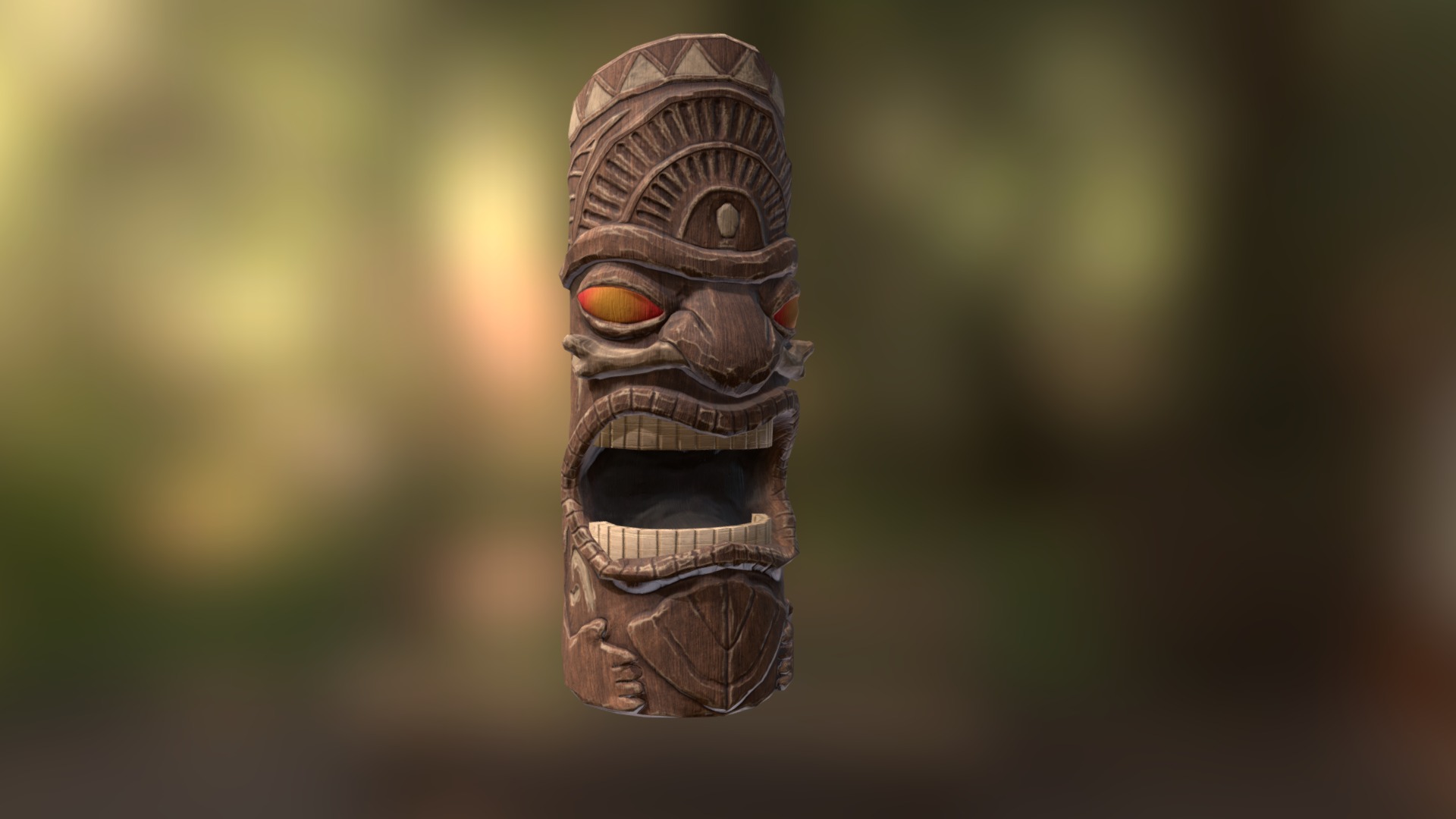 3D model Hawaiian Tiki Statue (3 of 3) - This is a 3D model of the Hawaiian Tiki Statue (3 of 3). The 3D model is about a close up of a snake.
