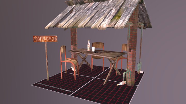 5 Props Russian forest loner 3D Model