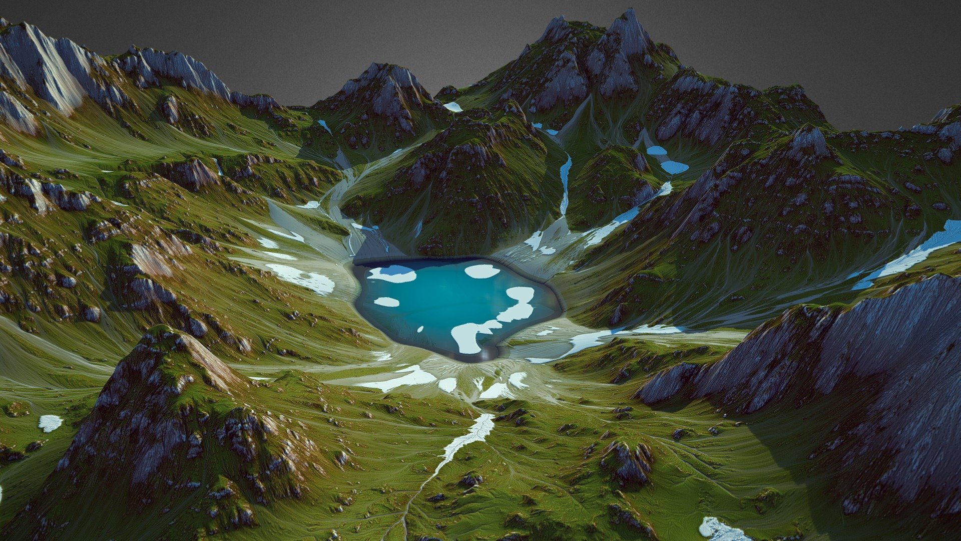Alpine Mountain Lake (World Machine)