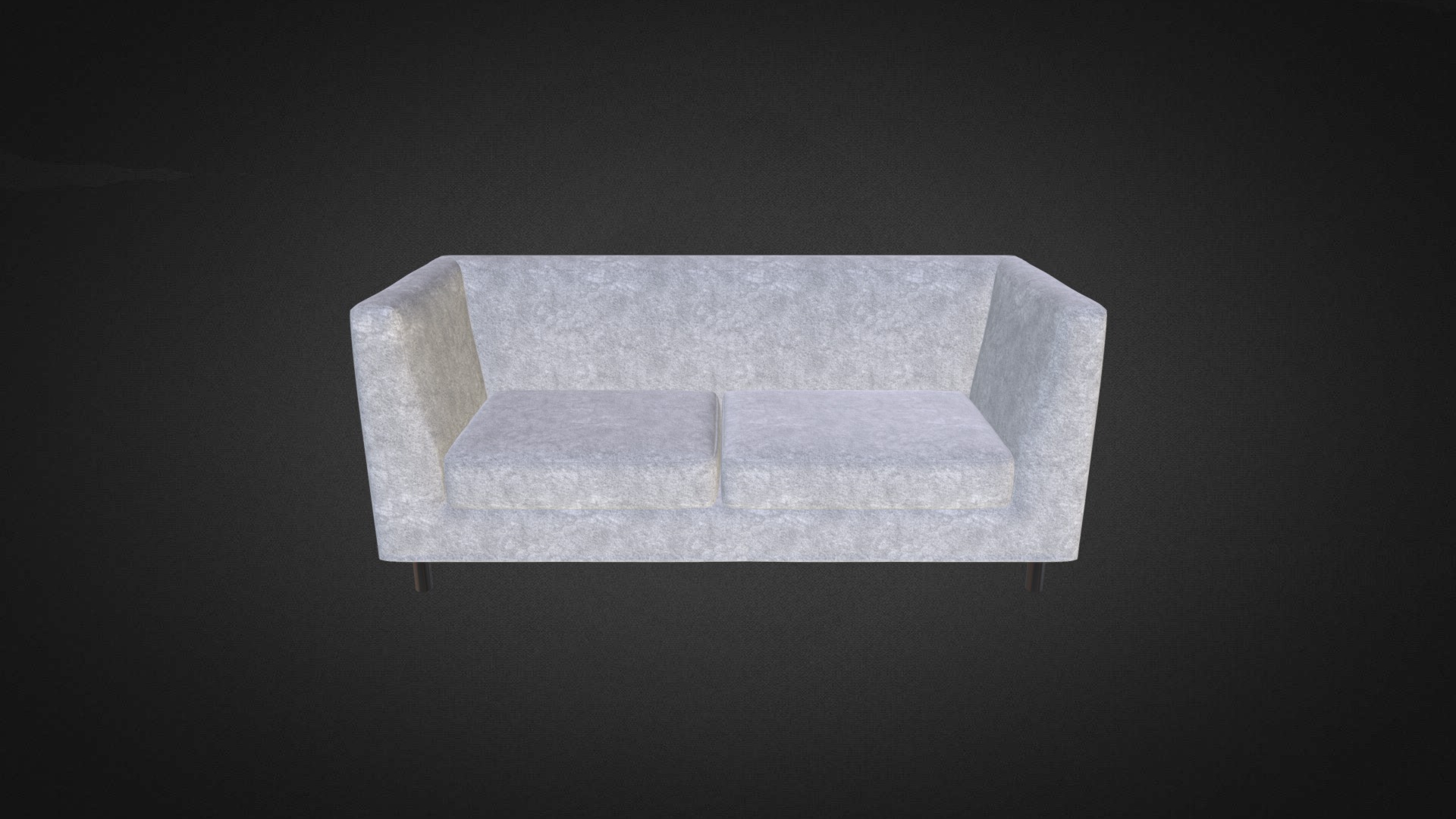 3D model Qube Sofa 2 Seater Hire - This is a 3D model of the Qube Sofa 2 Seater Hire. The 3D model is about a white square with a black background.