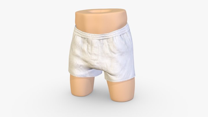 White Boxer Shorts 3D Model
