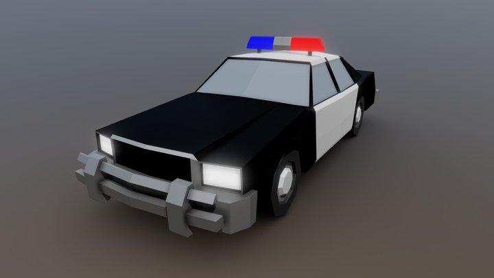 Low Poly Police Car 3D Model