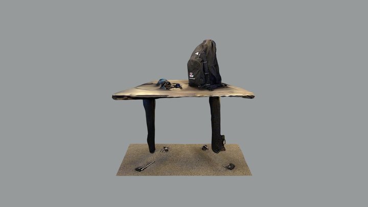 Backpack on Table 3D Model
