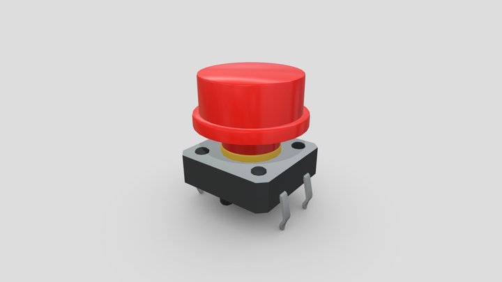 Omron B3F Tactile Switch with Circular Cap 3D Model
