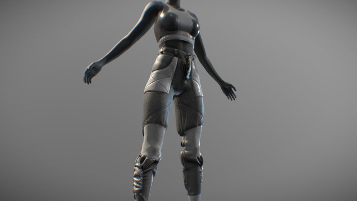 a set of clothes in the sci fi style 3D Model