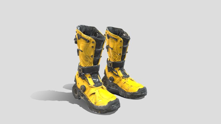 Low Poly Futuristic Cyberpunk Boots – Modelo 3D gratuito STL